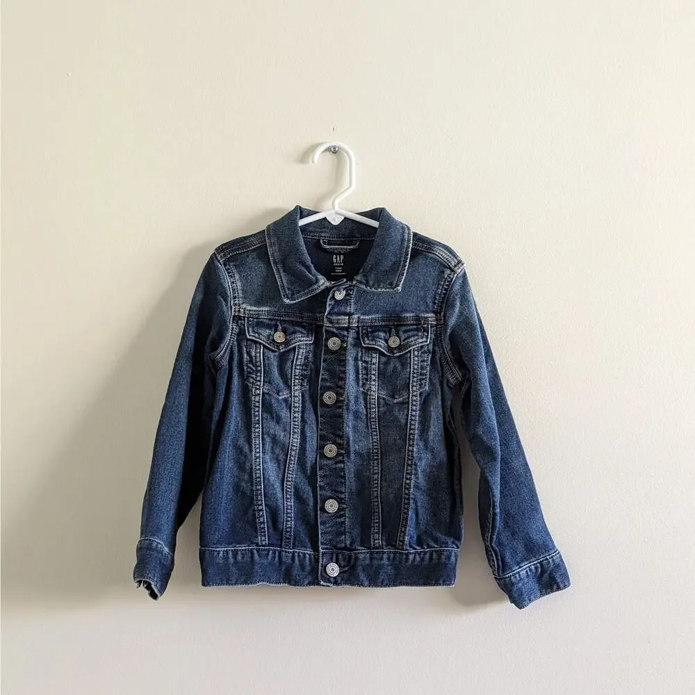 Gap Soft Denim Jacket Size 5 Medium Wash Blue Jean Coat Stretch Material